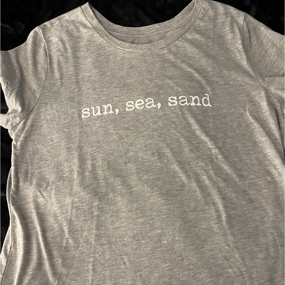 Gray T-shirt Sun Sea Sand Sz Xl fits lord like L worn once exc cond